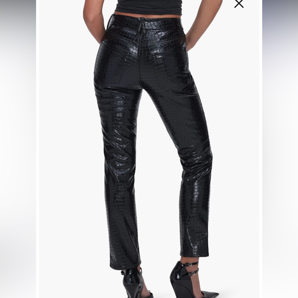 Good American Classic Croc Embossed Faux Leather Ankle Pants New With Tags 14 - Picture 5 of 13